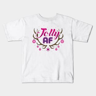 Jolly AF Funny Christmas Kids T-Shirt